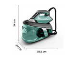 Centro de planchado - Rowenta VR9034, 2800 w, 550 g/min, 7.5 bar, 1.8 L, Microsteam 400HD Laser, verde