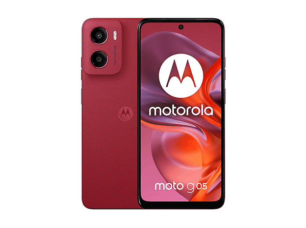 Móvil - motorola g05, Plum Red, 256 GB, 4 GB RAM, 6.67" HD+, Mediatek Helio G81 Extreme (12 nm), 5200 mAh, Plum Red