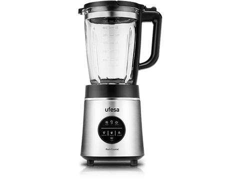 Batidora de vaso - Ufesa BS Rock Crystal, 1800 W, 1.75 l, 6 cuchillas de acero, Inox