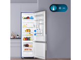 Frigorífico combi - Cecotec Bolero CoolMarket Combi 356 Grey Glass D, Total No Frost, 200 cm, 356 l, Inverter Plus, Puertas de cristal, Grey Glass