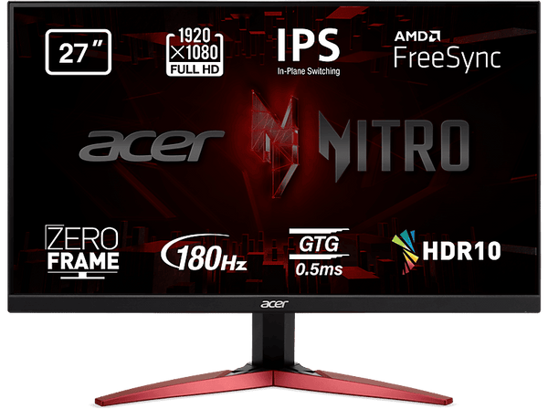 Monitor gaming - Acer KG271 M3, 27" Full HD, 1 ms, 180 Hz, 2 x HDMI(2.0)+ 1 x DisplayPort(1.2)+ 1 x Altavoz, AMD FreeSync Premium