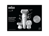 Depiladora - Braun Silk-épil  9-061, Depiladora de arranque, rasuradora y exfoliante, 3 cabezales y 1 peine extra, Piel suave duradera, Blanco y Plata