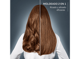 Plancha de pelo - Rowenta Thermostyle, Plancha y rizador, 2 en 1, Titanio, 150 a 230 °C, Iónica, Rápido calentamiento, Diseño redondeado,  Negro