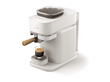 Cafetera express - Philips BAR302/20, De grano, Molinillo cerámico, 16 bares, Depósito 1,2 L, Blanca con portafiltro madera, Espresso en menos de 60 s