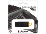 Memoria USB 128 GB - Kingston Exodia DTX/128GB, 5 Gbit/s, USB 3.2 Gen 1, Negro y Amarillo