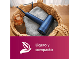 Secador - Philips SERIE 8000 BHD839/10, 1400 W, 7 Niveles de calor, 3 Velocidades, Difusor incluido, Azul Adriático
