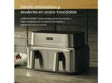 Freidora de aire - Cosori Iconic Dual, 8.6 l, 2700 V, 30 °C - 230 °C, Dual-Zone, Plata