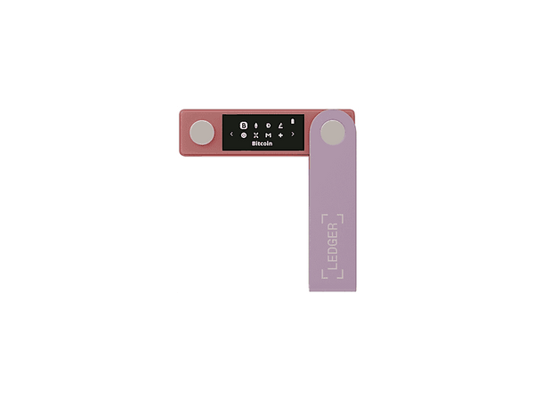 Crypto Wallet - Ledger Nano X, USB-C, Bluetooth, Pantalla 1.09" OLED, Rosa pastel