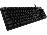 Teclado gaming - Logitech G512 Carbon, Cable, Mecánico, Iluminación RGB + Lightsync, GX Brown, Funciones específicas gaming, Negro