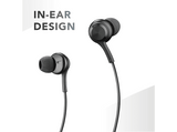 Auriculares - Music Sound IN EAR, De cable, Tipo C, Escucha inmersiva, Detalles metálicos, Negro