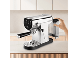 Cafetera express - Ufesa Sienna, 20 bar, 1360 W, Capacidad Depósito 0.9 l, 2 Tazas, Vaporizador orientable, Inox