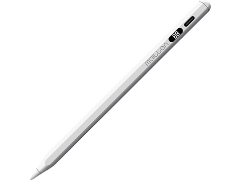 Stylus pen - Maillon Technologique MTSPENPRO01, 14h Autonomía, Conexión USB-C, Pantalla LCD indicador de Batería, Blanco