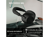 Auriculares inalámbricos - Sony WH-1000XM6, Cancelación ruido, 30h Autonomía, Hi-Res, Carga Rápida, Cómodo, Plegable, iOS/Android, Plata
