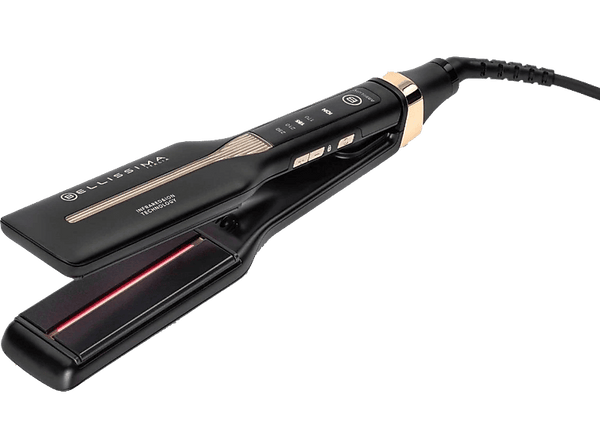 Plancha de pelo - Bellissima Absolute, Cerámica, 90W, 230°C, Protección Sobrecalentamiento, 4 Niveles de Temperatura, Negro