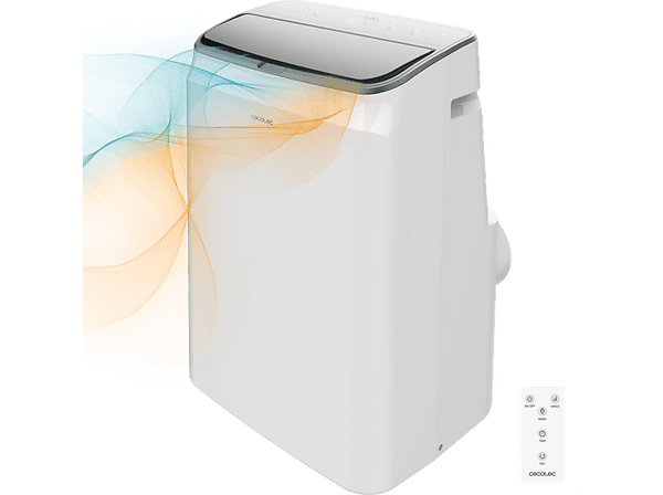 Aire acondicionado portátil - Cecotec Cecotec, 14000 BTU/h, 28 m², Bomba de calor, 5 modos, 3 velocidades, Mando a distancia, Blanco