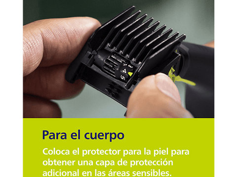 Barbero - Philips OneBlade Pro QP6506/15, Peine-guía ajustable 5 en 1, Uso seco/húmedo, Tecnología seguimiento de contornos, 90 min