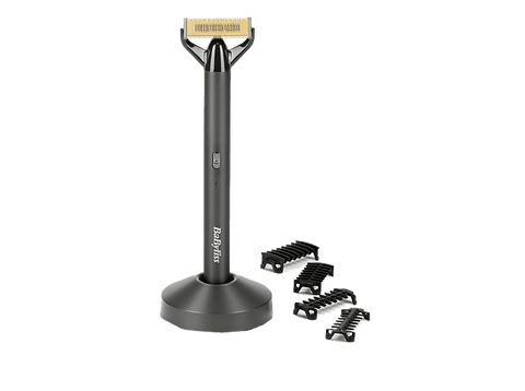 Afeitadora - BaByliss X-BLADE Super-X, 4 Peines Guía (1 mm, 2 mm, 3 mm y 5 mm), 45 min Autonomía, Para Barba, IPX7, Metal Black