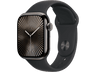 Apple Watch Series 10 (2024), GPS + Cellular, 42 mm, Gesto de doble toque, Caja de titanio Pizzarra, Correa deportiva Negra, Talla S/M