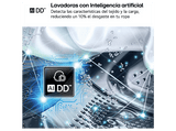 Lavadora carga frontal - LG F0P3CYV2E, 20 kg, 1000 rpm, 14 programas, AI Direct Drive™, TurboWash™360˚, Acero negro