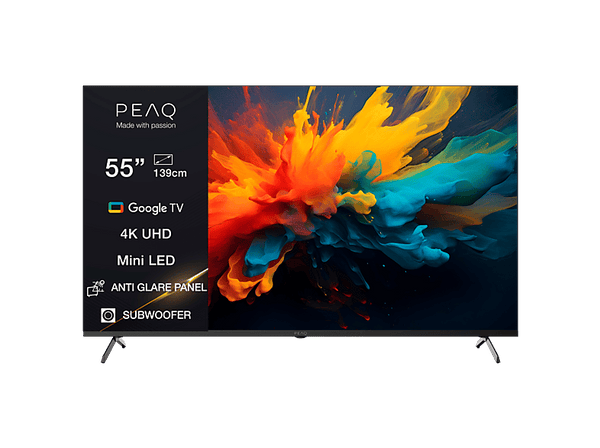 TV Mini LED 55" - PEAQ PTV 55GMU-5026C AG, UHD 4K, Smart TV, Google TV, HDR10, Negro
