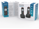 Teléfono - Alcatel XL685 Duo, Análogo, Teclas Grandes, Compatible con Audífonos, Negro