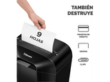Destructora de papel - Fellowes LX50, Corte en partículas, Negro