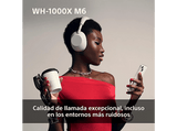Auriculares inalámbricos - Sony WH-1000XM6, Cancelación ruido, 30h Autonomía, Hi-Res, Carga Rápida, Cómodo, Plegable, iOS/Android, Rosa