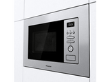 Microondas con grill integrable - Hisense BIM320G41X, 1000 W, 5 niveles, Auto-Limpieza, 20 l, Inox
