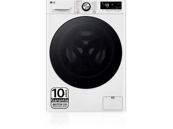 Lavadora carga frontal - LG F4WR7009AGW, Serie 700, 9 kg, 1400 rpm, 14 programas, AI Direct Drive™, TurboWash 360º, Blanco