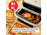 Freidora de aire - Moulinex Dual Easy Fry Flex EZ922D, 2700W, 9L, 7 programas, Separador de cesta, 40°C-200°C, hasta 8 personas, Negro