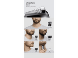 Afeitadora multifunción - Braun Todo En Uno Series 3 AIO3540, Kit De Styling 8 en 1, Lámina Afilada, 14 Longitudes, Gris