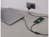 Cable USB - CellularLine Twin Charge Cable USB C, Carga simultánea, 140 W, Universal, Negro