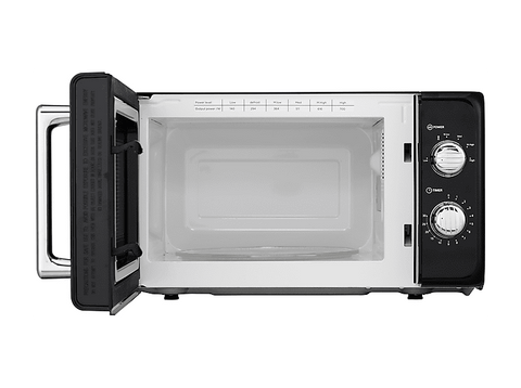 Microondas - ok. OMW 1224 B, 700W, 6 Niveles de Potencia, 20l, Función Descongelar, Control Mecánico, Negro