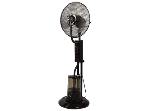 Ventilador de pie - ok. OSFW 407526 B ES, 75W, 3 Velocidades, Motor AC, Función nebulizador de agua, Temporizador 7.5h, Negro