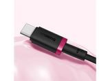 Cable USB - Baseus Dura, USB a USB-C, 100 cm, 60W, Carga rápida, Ultrarresistente, Negro y Rojo