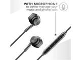 Auriculares - Music Sound IN EAR, Ergonómico, De cable, Escucha inmersiva, Negro