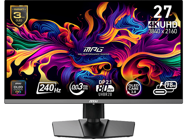 Monitor gaming - MSI MPG 272URX QD-OLED, 26.5" UHD 4K, 240 Hz, 0.03 ms GtG, OLED, G-SYNC compatible