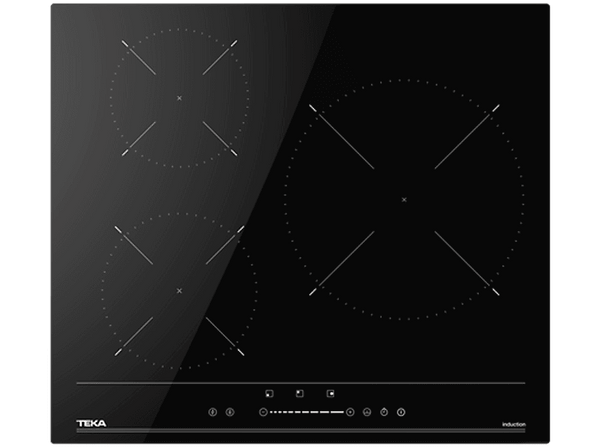 Placa inducción - Teka IBC 63 BF100, 3 zonas, 59 cm, Zona grande 30 cm, Touch Control Slider, Negro