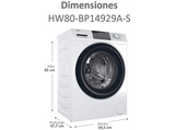 Lavadora carga frontal - Haier I-Pro Series 1 HW80-BP14929A-S, 8 kg, 1400 rpm, Motor Inverter, Antibacterias, Blanco