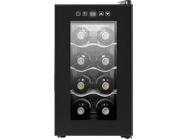 Vinoteca - La Sommelière LS8H, Termoeléctrico, 8 botellas, 65 W, Iluminación LED, 47.5cm, 35 dB(A), Negro