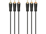 Cable RCA - Hama 205151, 6x RCA, Para audio y vídeo, 3 m, Negro