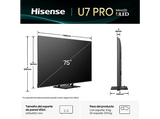TV Mini LED 75 - Hisense 75U7Q PRO, UHD 4K, 165 Hz, Sonido 2.1.2, Quantum Dot, Sensor de Luz IA, Negro