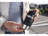 Taza térmica - Tefal N2160110, 0.3 l, Funda de silicona, Acero inoxidable, Negro