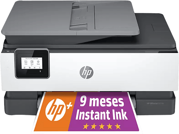 Impresora Multifunción HP OfficeJet 8014e, WiFi, color, 9 meses Instant Ink con HP+, doble cara, HP Smart App