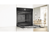 Horno a vapor - Bosch HRG7361B1, Convencional, Limpieza por agua, 71 l, Calor uniforme 4D, asistente  limpieza  EasyClean®, 60 cm, Negro