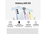 Móvil - Samsung Galaxy A55 5G, Yellow, 128GB, 8GB RAM, 6.6 FHD+ Super AMOLED, Exynos 1480 Octa-Core, 5000 mAh, Android