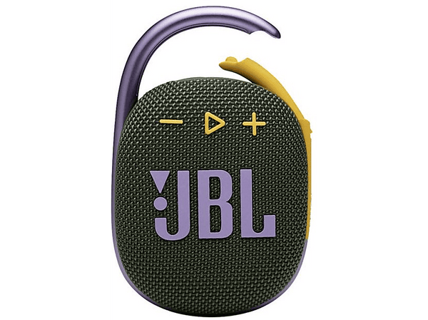 Altavoz inalámbrico - JBL Clip 4, 5 W, 10 horas, Bluetooth 5.1, IP67, Clip&Play, Verde