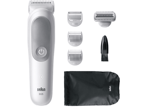 Afeitadora corporal - Braun BodyGroomer Series 5 BG5550, +4 accesorios de rasurado, Afeita Y Recorta, Wet&Dry, Gris