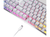 Teclado gaming - NEWSKILL Serike V2, Por Cable, Iluminación RGB, Con reposabrazos, Blanco