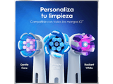 Cepillo eléctrico - Oral-B iO 6s, Pack doble, 5 modos, Seguimiento con app, Pantalla interactiva, Sensor de presión, Estuche de viaje, Blanco y rosa